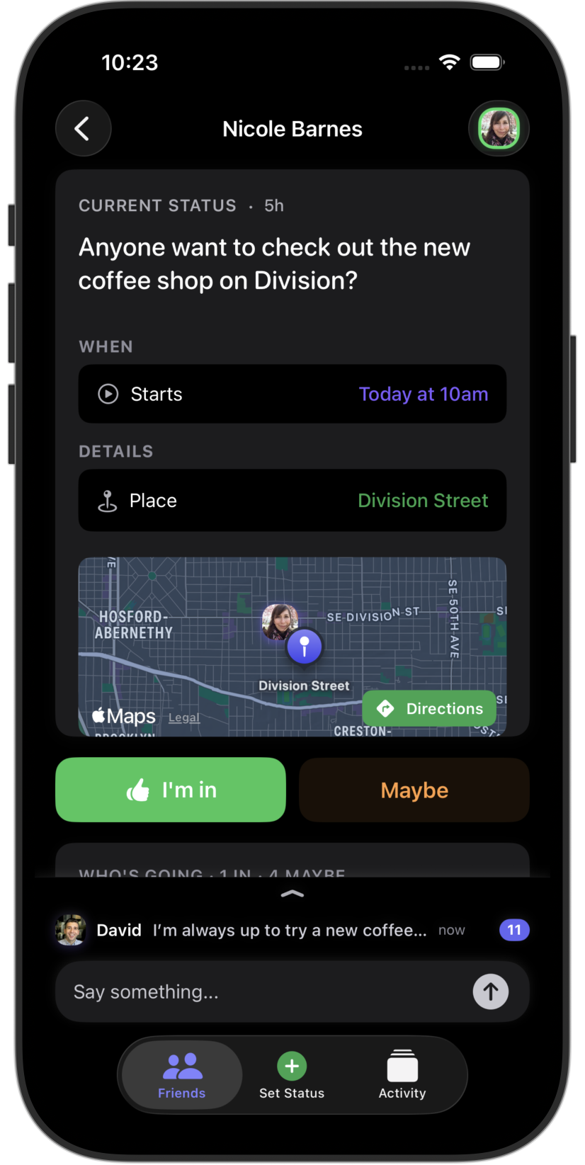 ImThere status detail